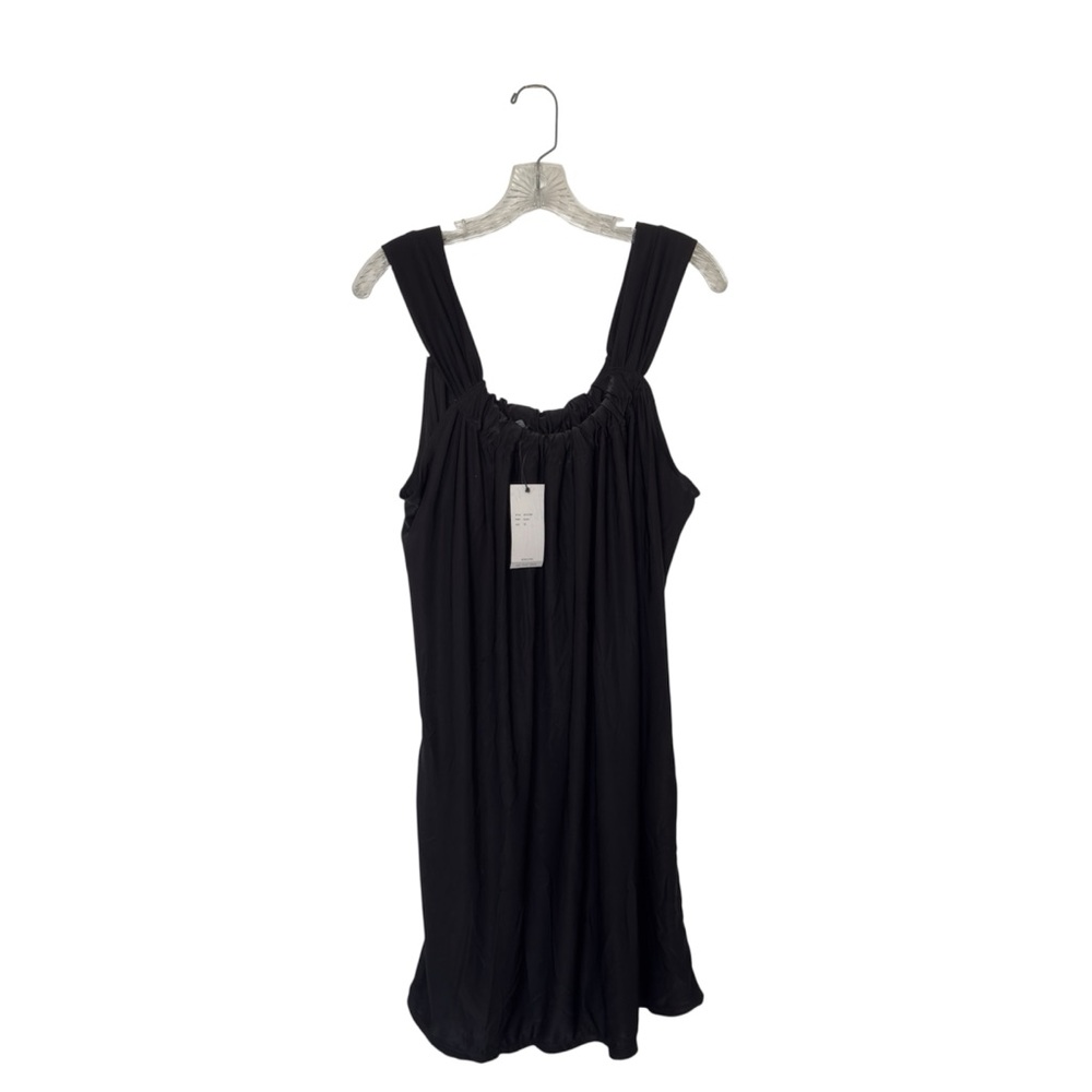 BCBGMaxazria‎ XL Black Wide Shoulder Straps Flowy Dress Whimsigoth 90s Grunge